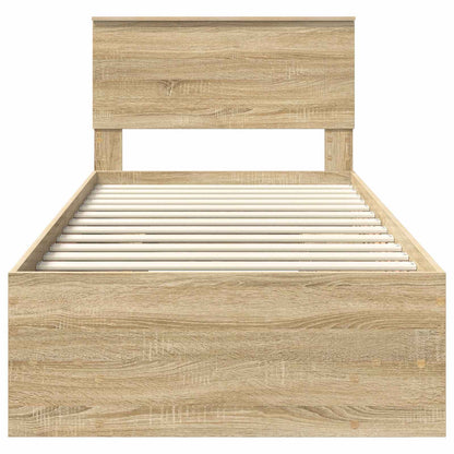 Bedframe met hoofdeinde Sonoma Eiken 80 x 200 cm Bewerkt hout