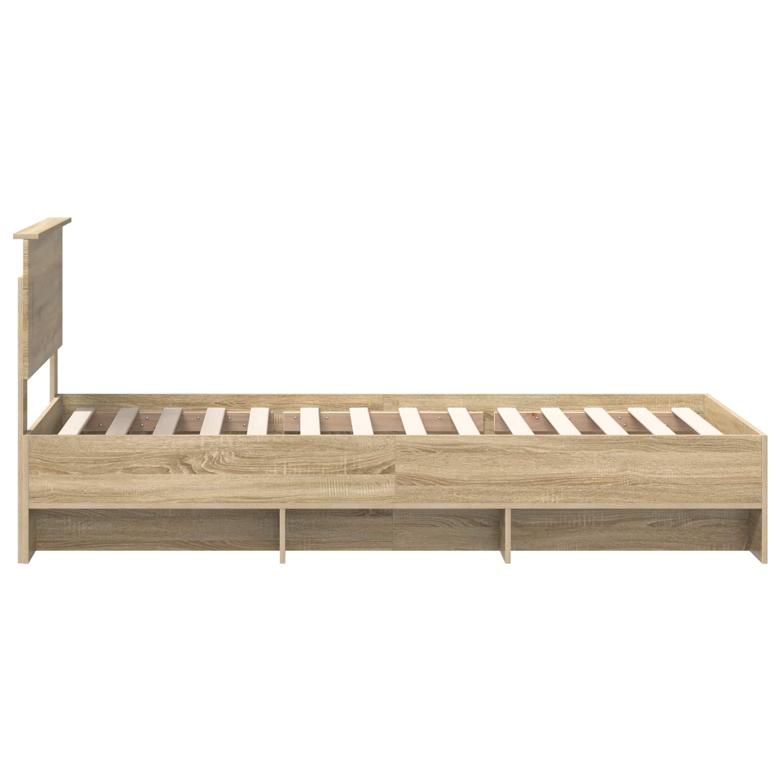 Bedframe met hoofdeinde Sonoma Eiken 80 x 200 cm Bewerkt hout