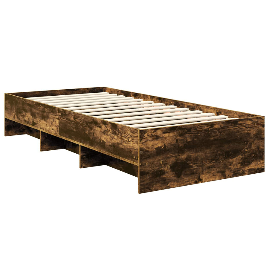 Bedframe met hoofdeinde Gerookt eiken 80 x 200 cm Bewerkt hout