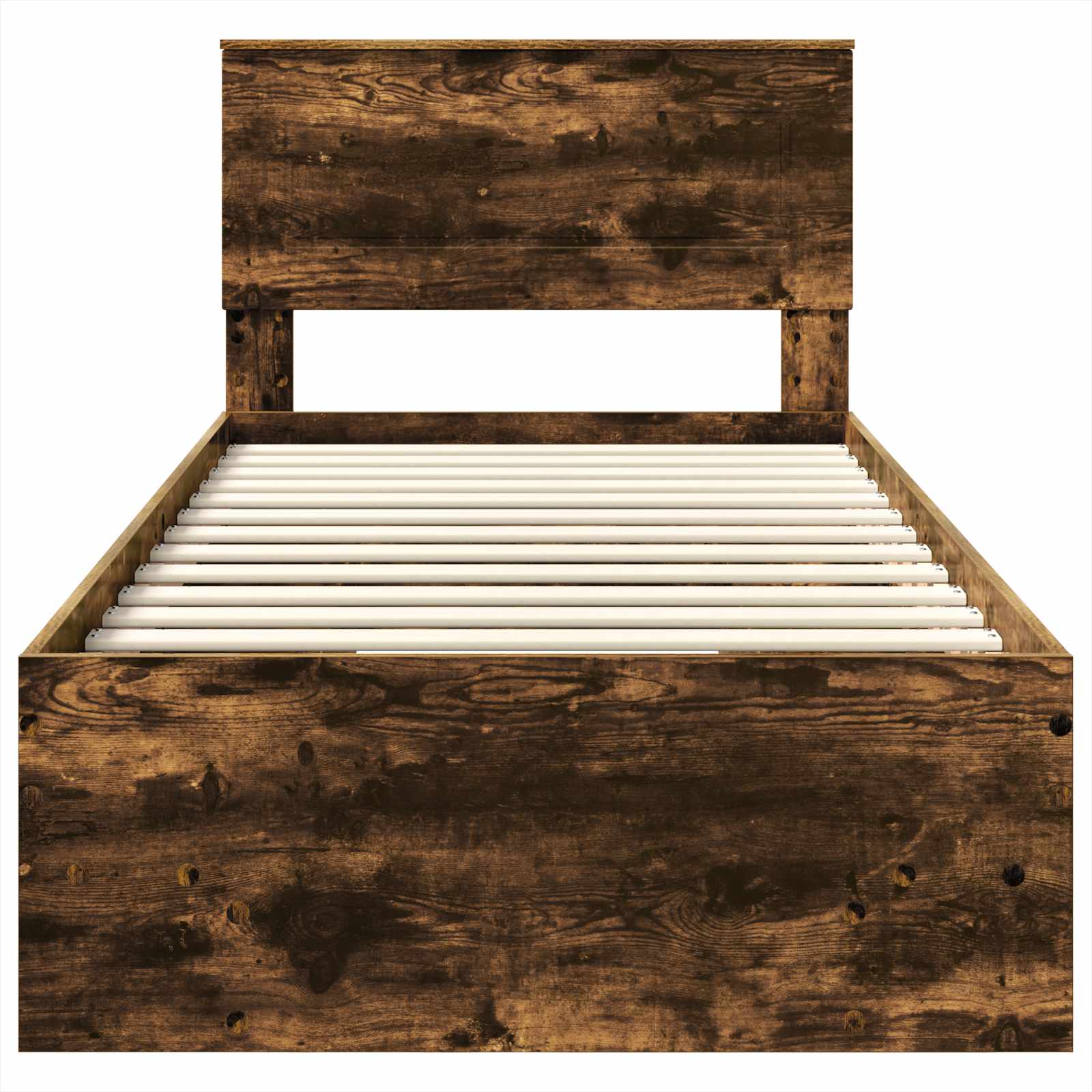 Bedframe met hoofdeinde Gerookt eiken 80 x 200 cm Bewerkt hout
