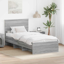 Bedframe met hoofdeinde Grijs Sonoma 80 x 200 cm Bewerkt hout