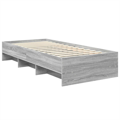 Bedframe met hoofdeinde Grijs Sonoma 80 x 200 cm Bewerkt hout
