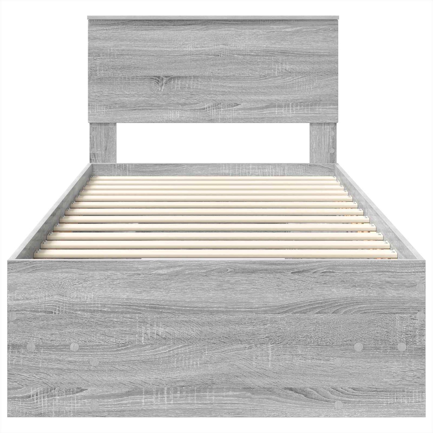 Bedframe met hoofdeinde Grijs Sonoma 80 x 200 cm Bewerkt hout