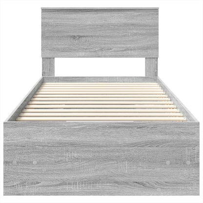 Bedframe met hoofdeinde Grijs Sonoma 80 x 200 cm Bewerkt hout