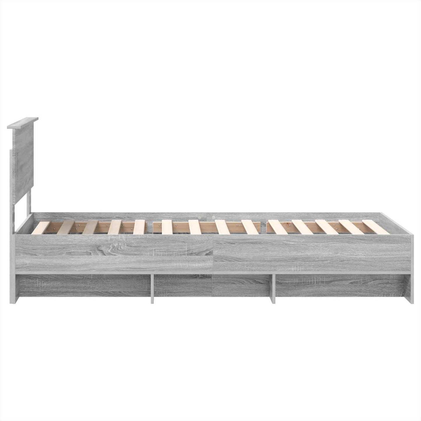 Bedframe met hoofdeinde Grijs Sonoma 80 x 200 cm Bewerkt hout