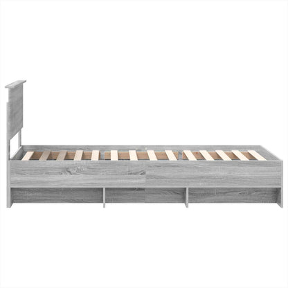 Bedframe met hoofdeinde Grijs Sonoma 80 x 200 cm Bewerkt hout