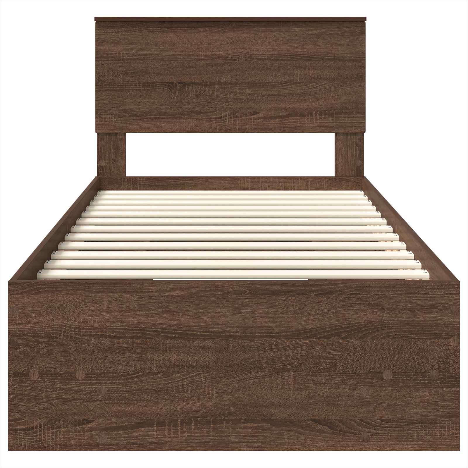 Bedframe met hoofdeinde Bruin Eiken 80 x 200 cm Bewerkt hout