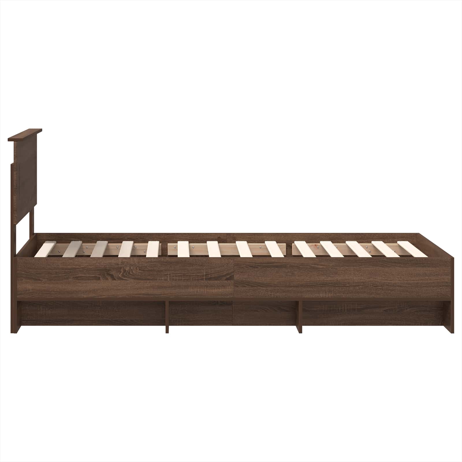 Bedframe met hoofdeinde Bruin Eiken 80 x 200 cm Bewerkt hout