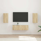 TV Wall Cabinet Set Wall-Mounted 4 pcs Sonoma Oak Engineered Wood