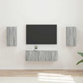 TV Wandkast Set Wandgemonteerd 4 pcs Grijs Sonoma Bewerkt hout