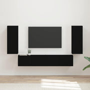 Tv-meubel 78,5x30x29,5 cm zwart bewerkt hout