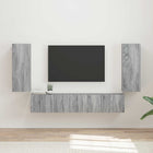 TV Wall Unit Set Wall Mounted 4 pcs Grey Sonoma Engineered Wood