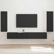 Tv-meubel 98x31x29.5 cm zwart bewerkt hout
