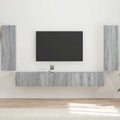 TV Wandkast Set Wandgemonteerd 4 pcs Grijs Sonoma Bewerkt hout