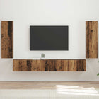TV wandkast 98x31x29,5 cm oud hout