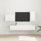 Tv-meubel set 4 stuks hoogglans wit