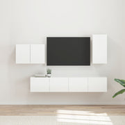 Tv-meubel set 4 stuks hoogglans wit