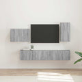 TV Wandkast Set Wandgemonteerd 4 pcs Grijs Sonoma Bewerkt hout