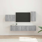 Tv-meubel set 4 stuks grijs sonoma bewerkt hout