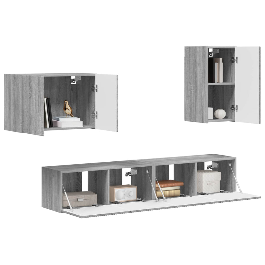 4 Pcs Grijs sonoma