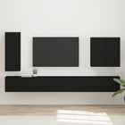 TV wandkast set 6 stuks zwart