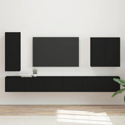 TV wandkast set 6 stuks zwart