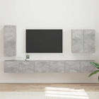 TV wandkast set 6 stuks beton grijs