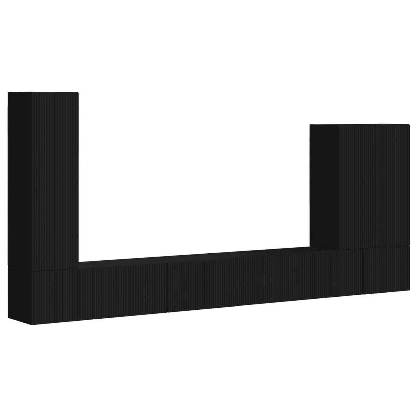 TV Wandkast Set 6 st Zwart