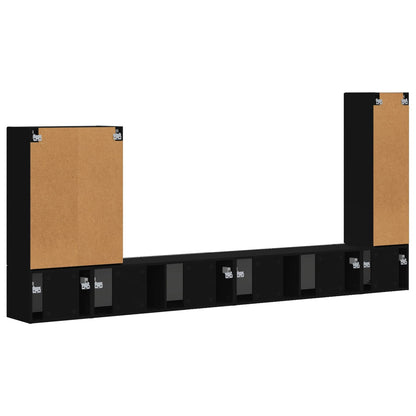 TV Wandkast Set 6 st Zwart