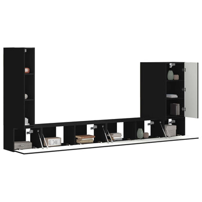 TV Wandkast Set 6 st Zwart