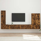 Tv-meubel set 6 stuks gerookt eiken
