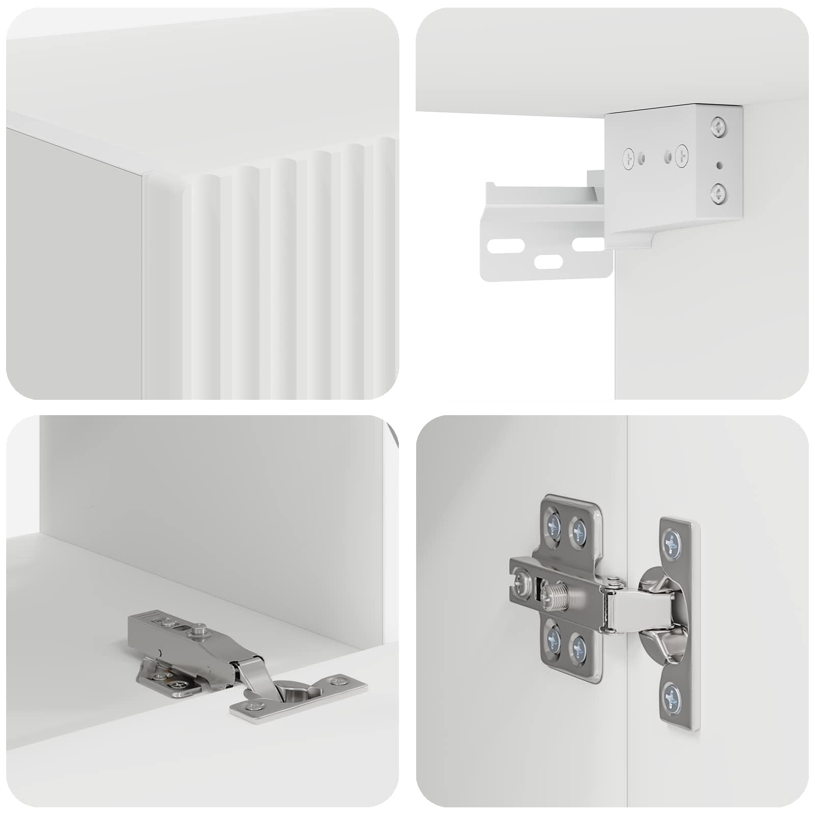 Tv-Meubelset Wandgemonteerd 2 Pcs Bewerkt Hout Wit