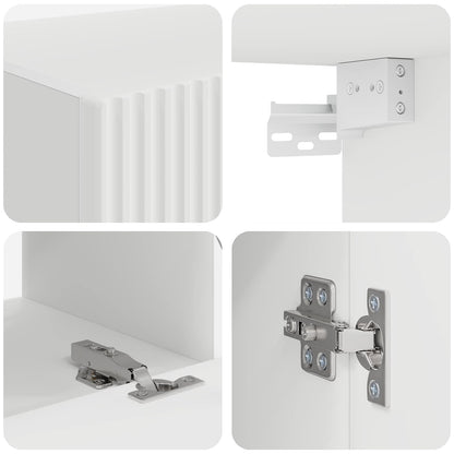 Tv-Meubelset Wandgemonteerd 2 Pcs Bewerkt Hout Wit