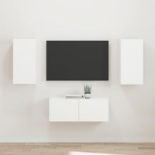Tv-Meubelset Wandgemonteerd 2 Pcs Bewerkt Hout Wit