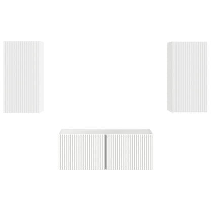 Tv-Meubelset Wandgemonteerd 2 Pcs Bewerkt Hout Wit