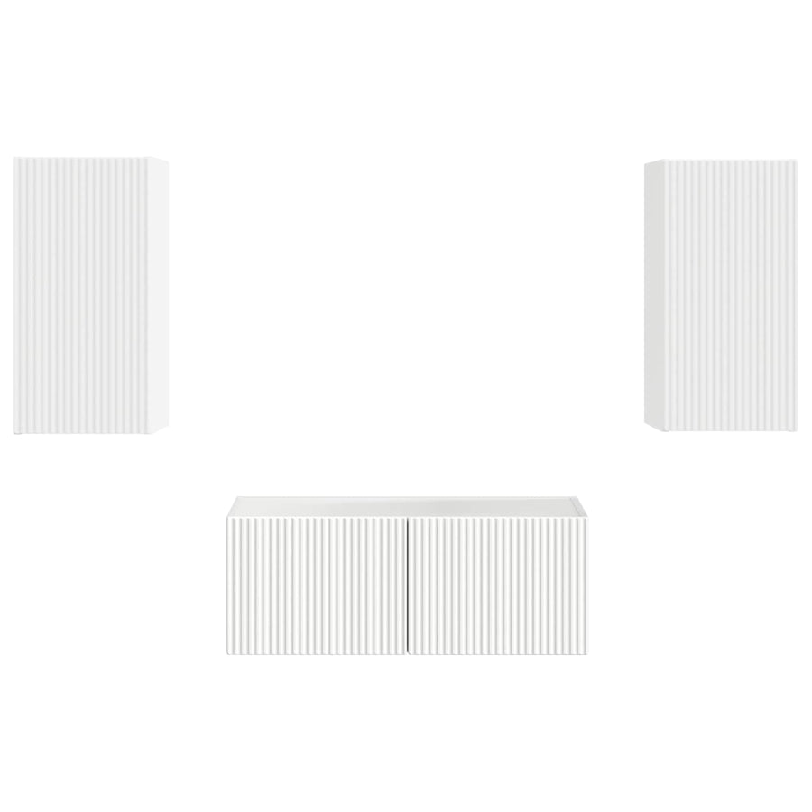 Tv-Meubelset Wandgemonteerd 2 Pcs Bewerkt Hout Wit
