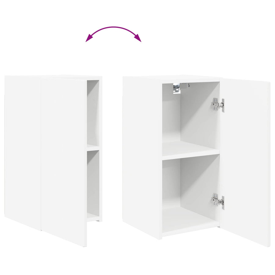 Tv-Meubelset Wandgemonteerd 2 Pcs Bewerkt Hout Wit