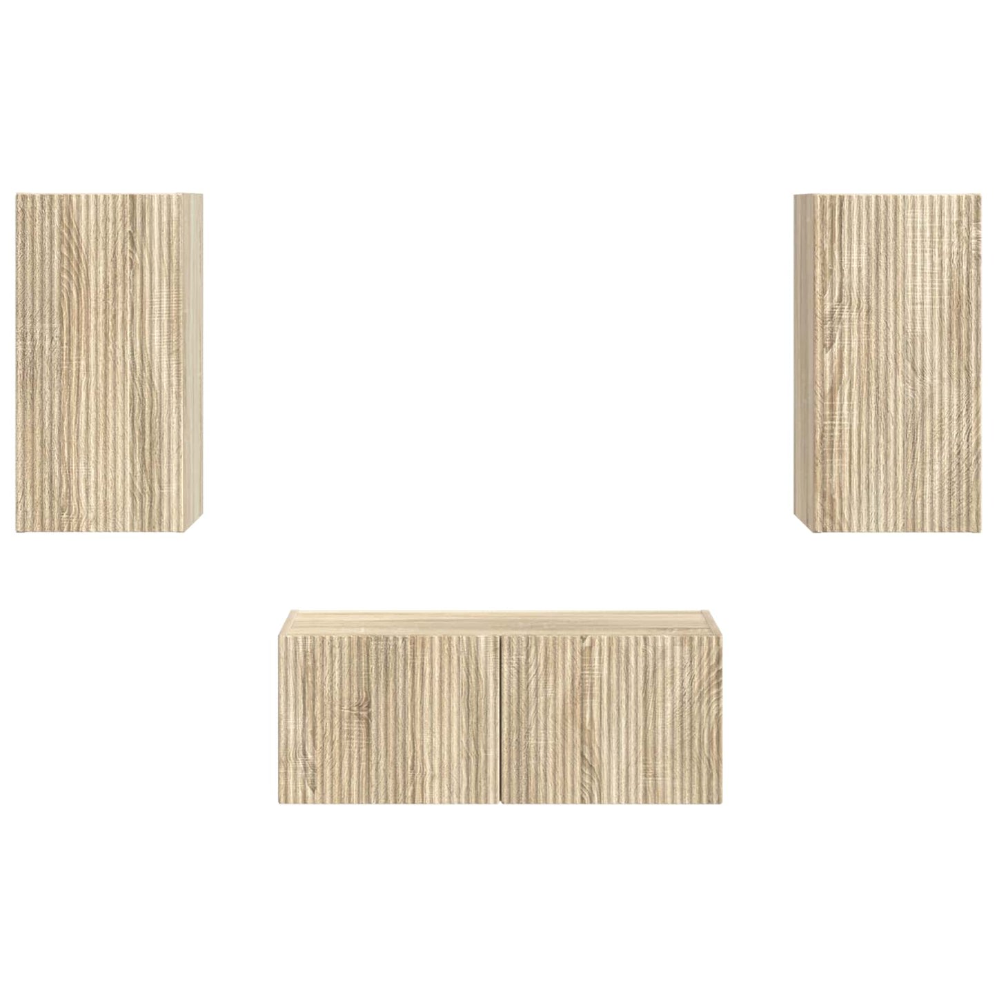 Tv-Meubelset Wandgemonteerd 2 Pcs Bewerkt Hout Sonoma eiken