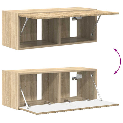 Tv-Meubelset Wandgemonteerd 2 Pcs Bewerkt Hout Sonoma eiken
