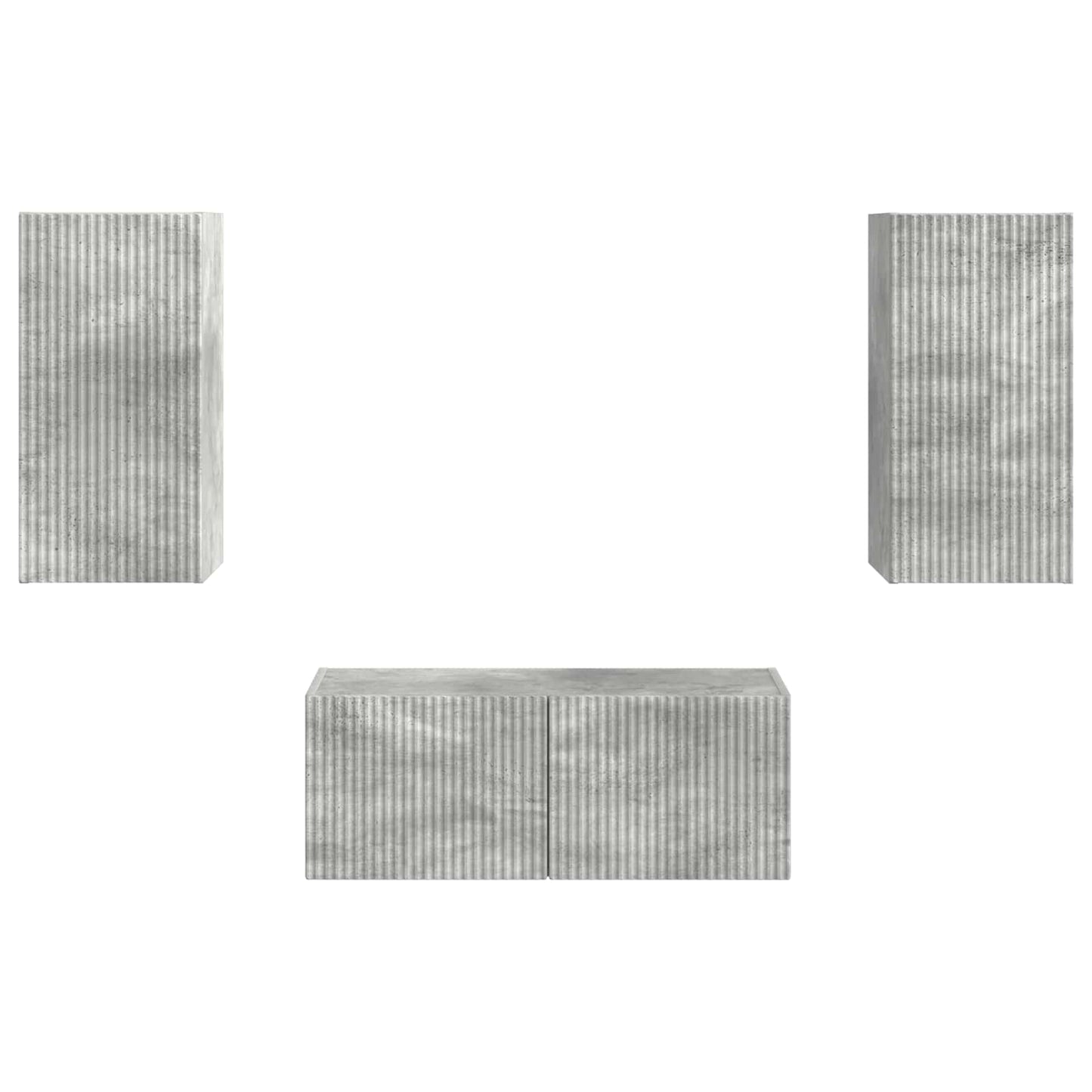 Tv-Meubelset Wandgemonteerd 2 Pcs Beton Grijs Bewerkt Hout Betongrijs