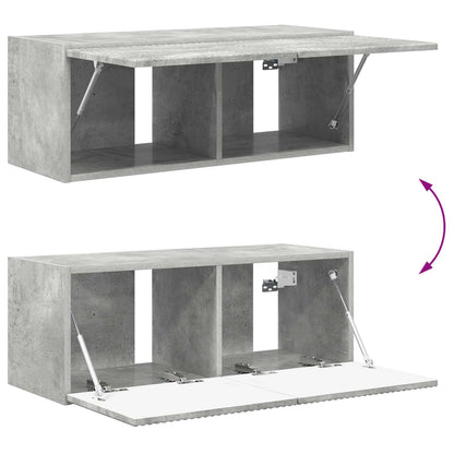 Tv-Meubelset Wandgemonteerd 2 Pcs Beton Grijs Bewerkt Hout Betongrijs