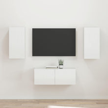 Tv-Meubelset Wandgemonteerd 2 Pcs Bewerkt Hout Hoogglans wit