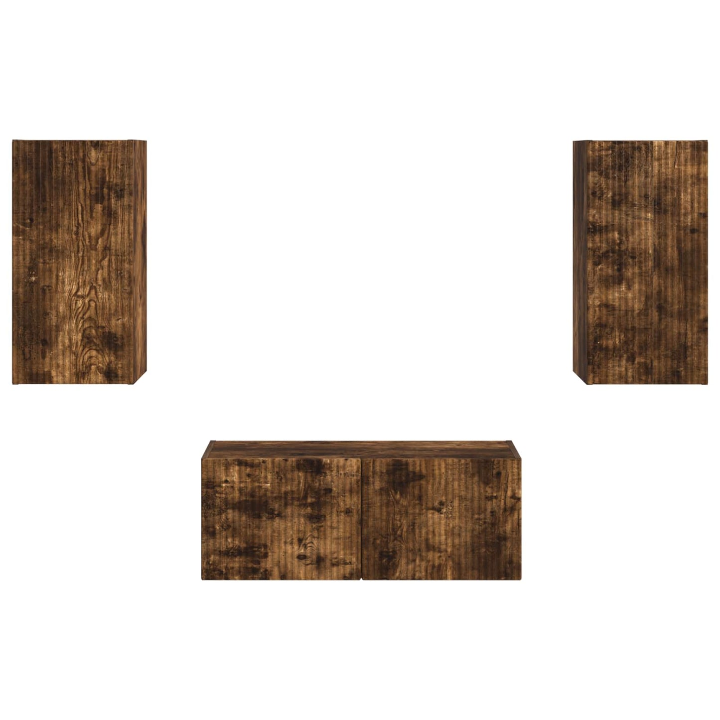 Tv-Meubelset Wandgemonteerd 2 Pcs Bewerkt Hout Gerookt eiken
