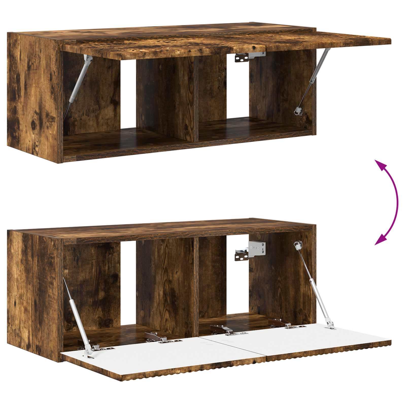 Tv-Meubelset Wandgemonteerd 2 Pcs Bewerkt Hout Gerookt eiken