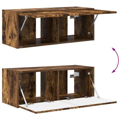 Tv-Meubelset Wandgemonteerd 2 Pcs Bewerkt Hout Gerookt eiken