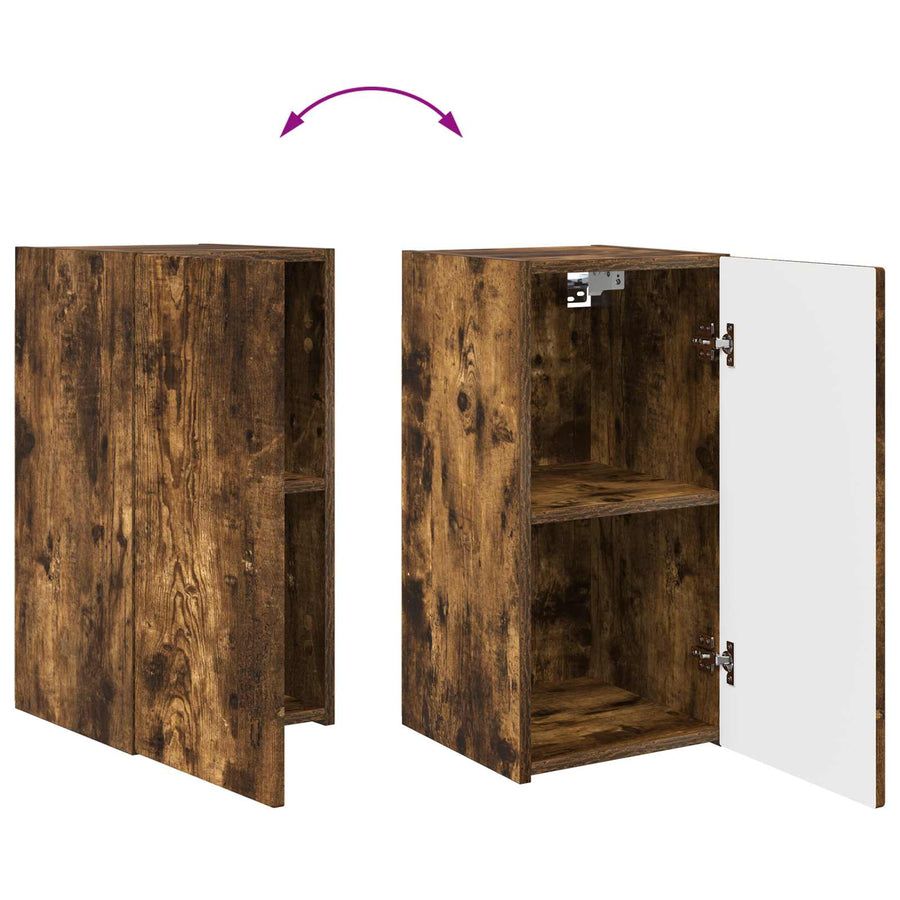 Tv-Meubelset Wandgemonteerd 2 Pcs Bewerkt Hout Gerookt eiken