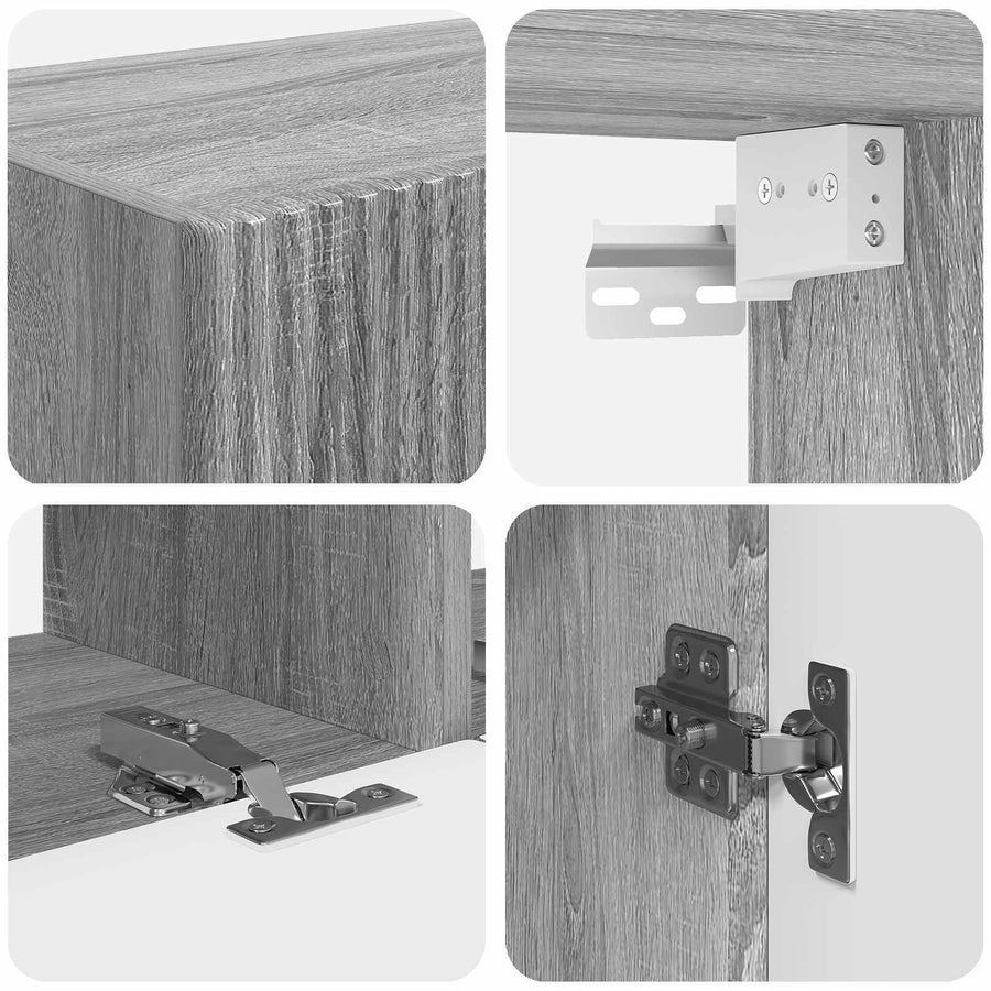Tv-Meubelset Wandgemonteerd 2 Pcs Bewerkt Hout Grijs sonoma