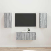 Tv-meubelset wandmontage 2 stuks grijs Sonoma bewerkt hout