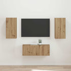 Tv-meubelset 2 pcs Artisan Eiken Bewerkt hout