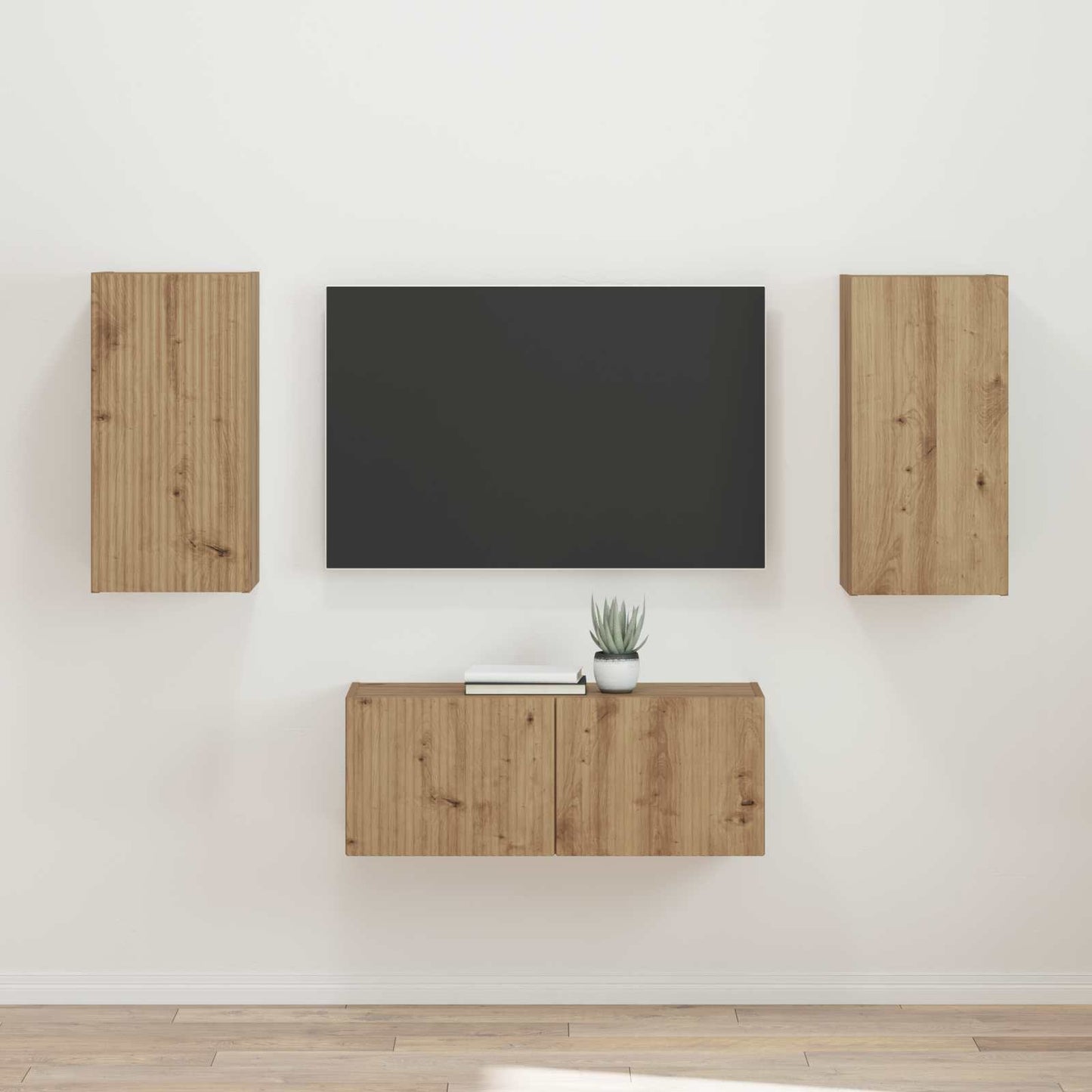 Tv-meubelset 2 pcs Artisan Eiken Bewerkt hout